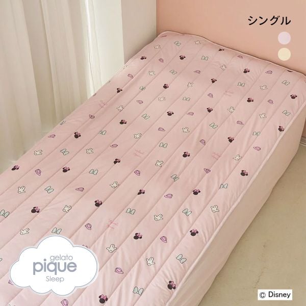 ジェラートピケ スリープ ディズニー Mickey&Minnie 接触冷感プリント敷きパッド(シングル) ジェラピケ gelato pique Sleep Disney