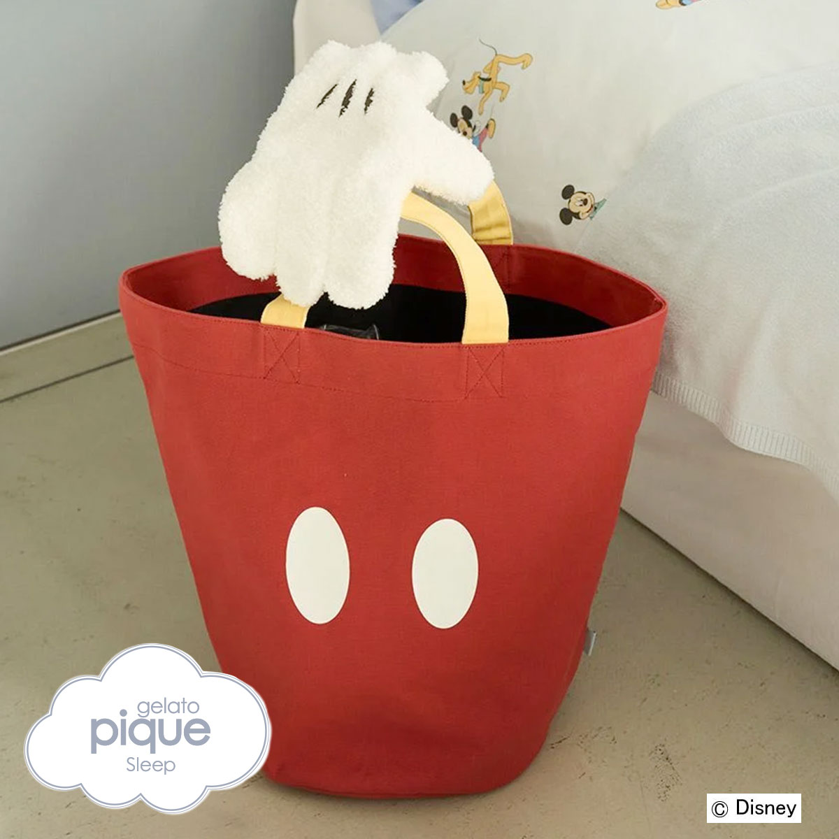 ジェラートピケ スリープ ディズニー Mickey ランドリーハンドバッグ ジェラピケ gelato pique Sleep Disney(RE-レッド-Free)