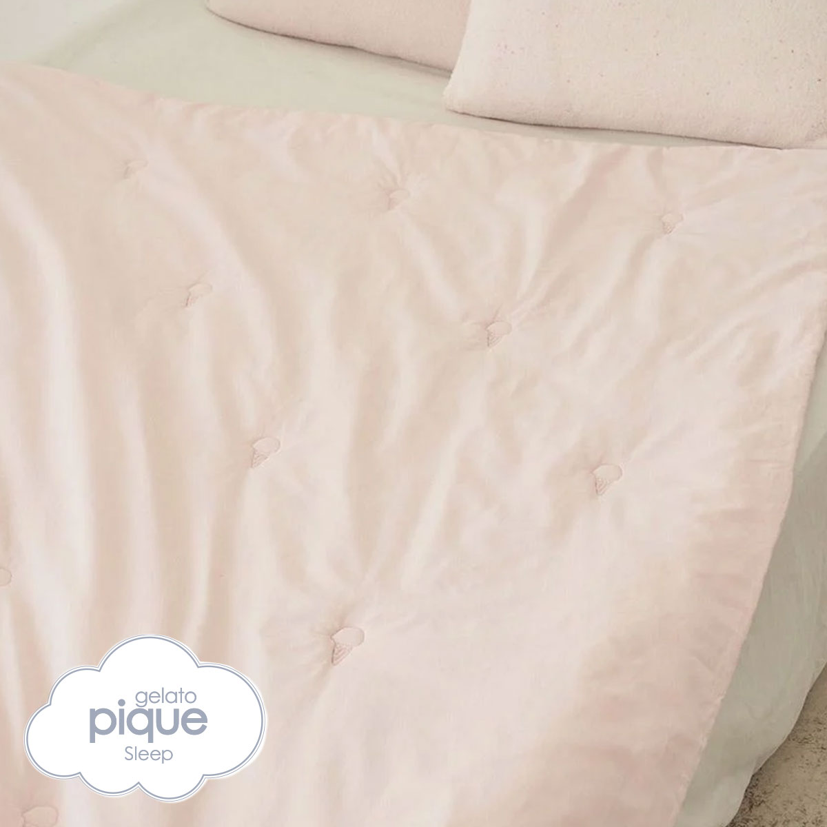 ジェラートピケ スリープ ミニアイス柄 水洗いキルトケット ジェラピケ gelato pique Sleep(PI-ピンク-Free)