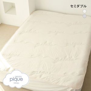 ジェラートピケ スリープ リボンロゴ敷きパッド (セミダブル) ジェラピケ gelato pique Sleep