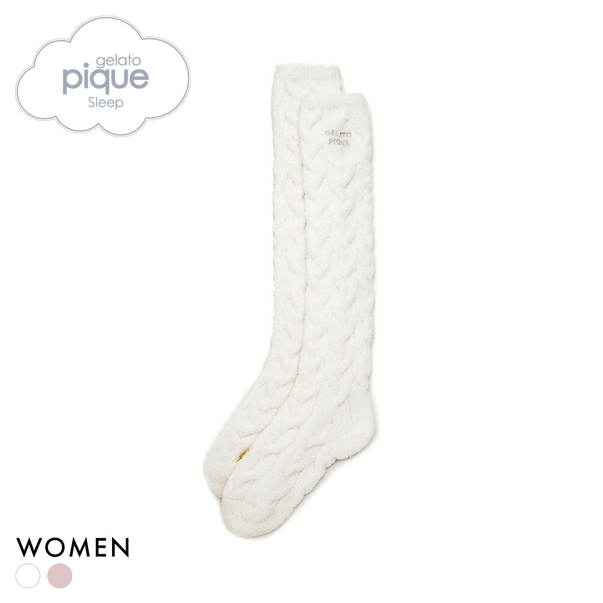 ジェラートピケ スリープ レディース ケーブルニット ロング丈ソックス ジェラピケ パジャマ ルームウェア gelato pique Sleep