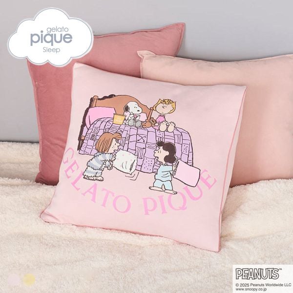 ジェラートピケ スリープ PEANUTS オリジナルアート 裏毛クッションカバー ジェラピケ gelato pique SLEEP スヌーピー