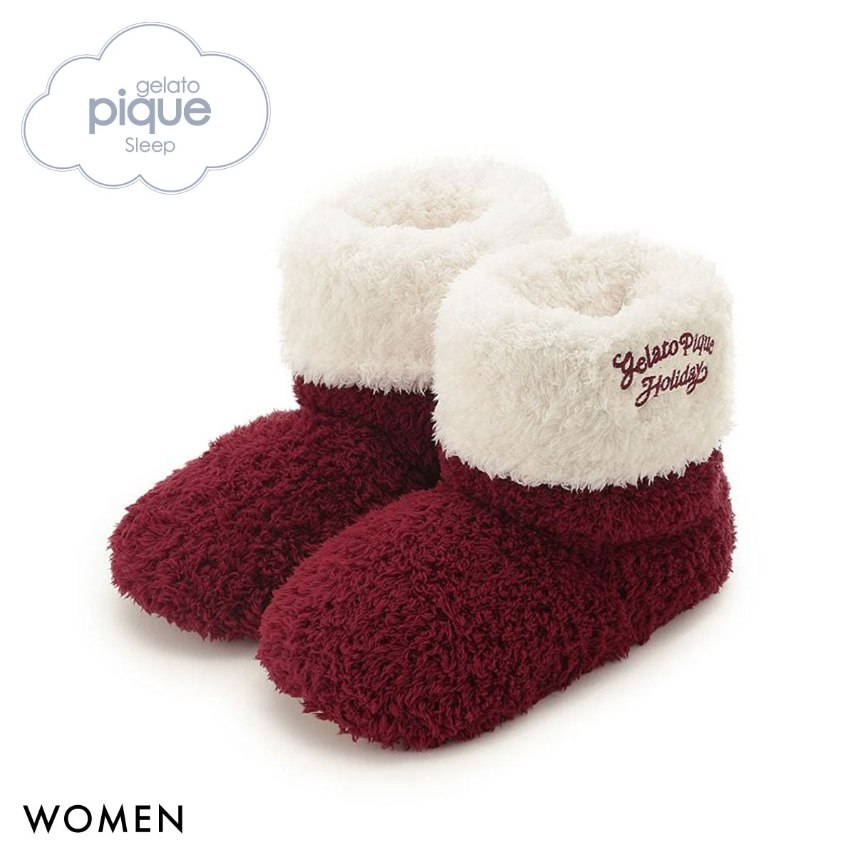 ジェラートピケ スリープ HOLIDAY サンタ ルームブーツ ジェラピケ gelato pique SLEEP(RE-レッド-Free)