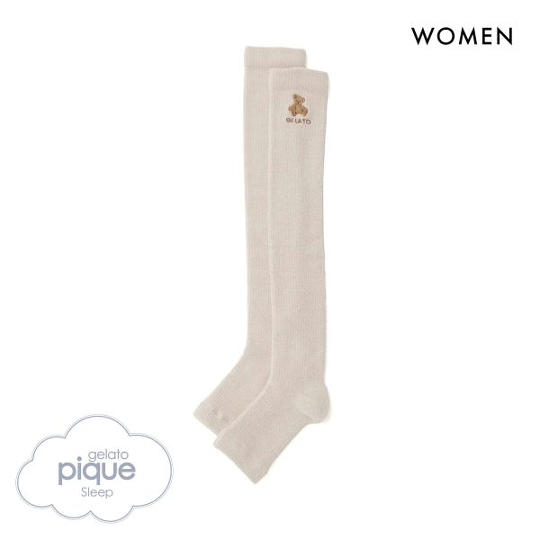 ジェラートピケ スリープ レディース ベア刺繍 着圧ソックス ジェラピケ gelato pique Sleep