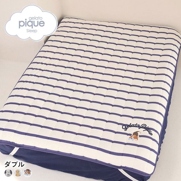 ジェラートピケ スリープ UNISEX プレイフルDOG敷きパッド(ダブル) ジェラピケ gelato pique Sleep