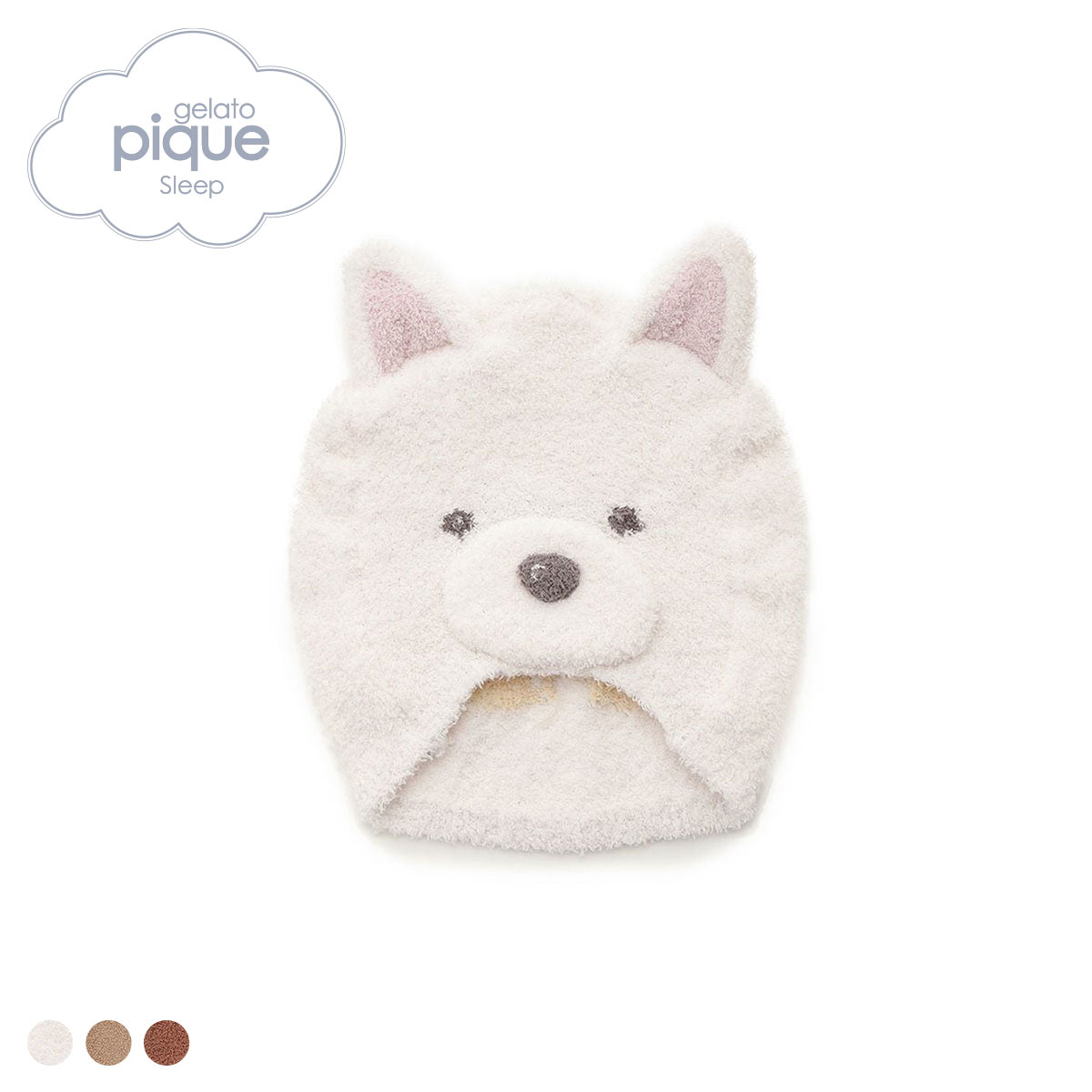 ジェラートピケ スリープ UNISEX ベビモコプレイフルDOG吸水キャップ ジェラピケ gelato pique Sleep(OW-オフホワイト-Free)