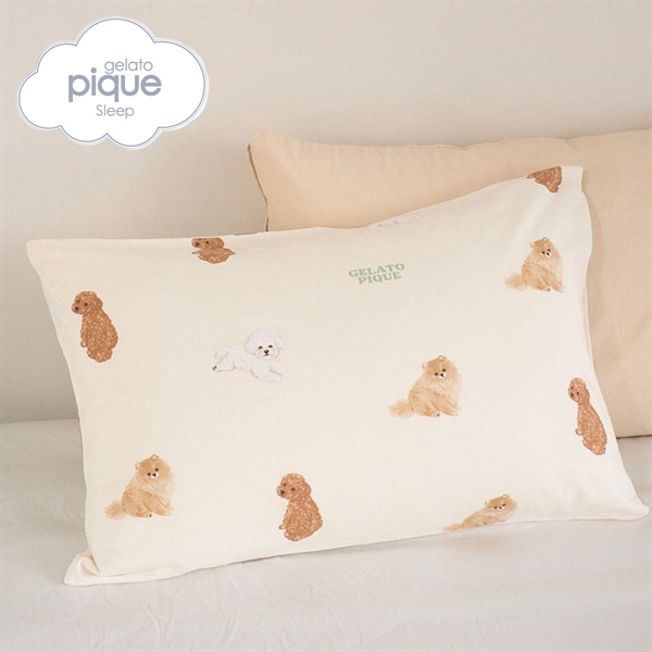 ジェラートピケ スリープ DOG柄プリントピローケース ジェラピケ gelato pique Sleep