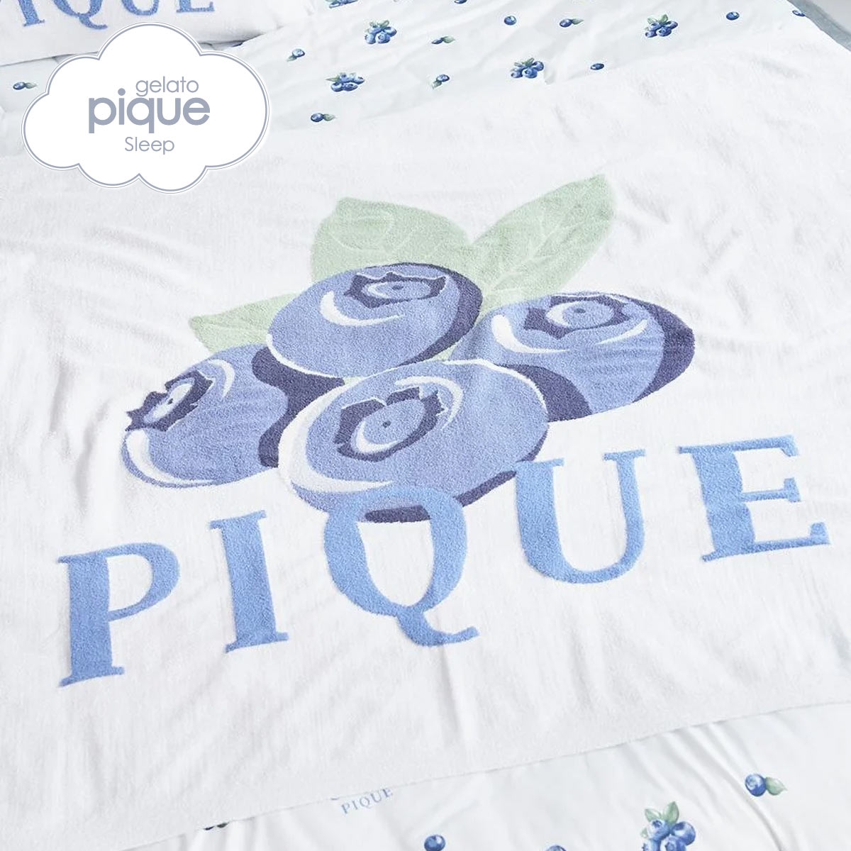 ジェラートピケ スリープ フルーツジャガード ハーフケット ジェラピケ gelato pique Sleep(BU-ブルー-Free)