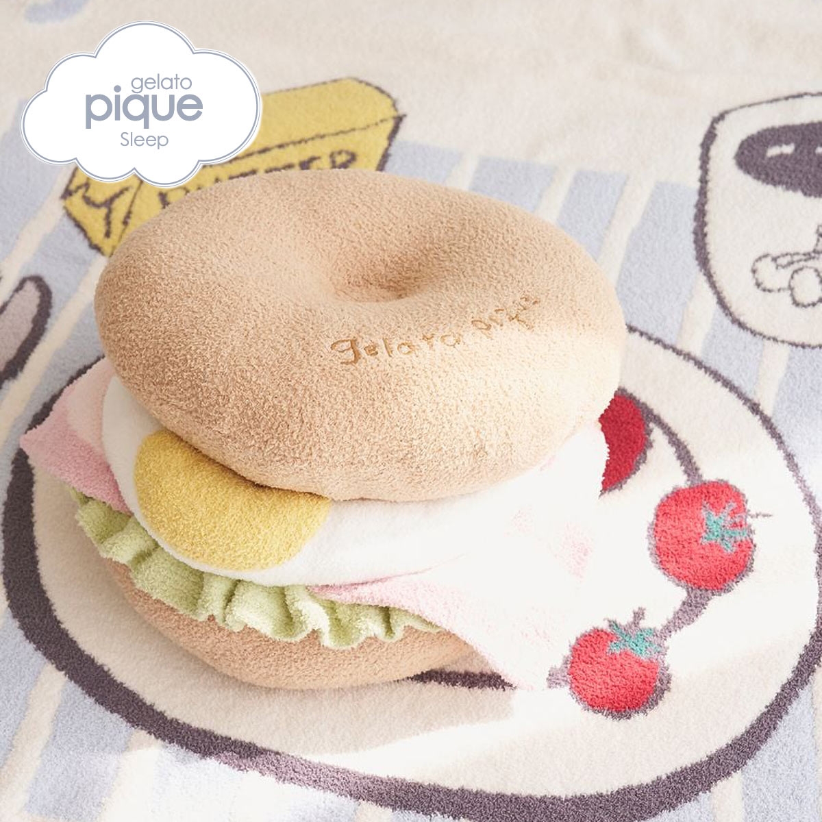 ジェラートピケ スリープ モーニングモチーフ お昼寝クッション ジェラピケ gelato pique Sleep(BE-ベージュ-Free)