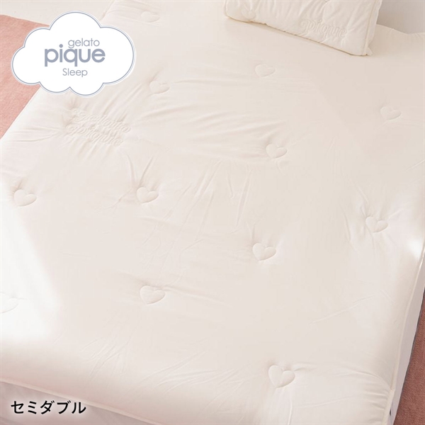 ジェラートピケ スリープ ハートロゴ 敷きパッド(セミダブル) ジェラピケ gelato pique Sleep