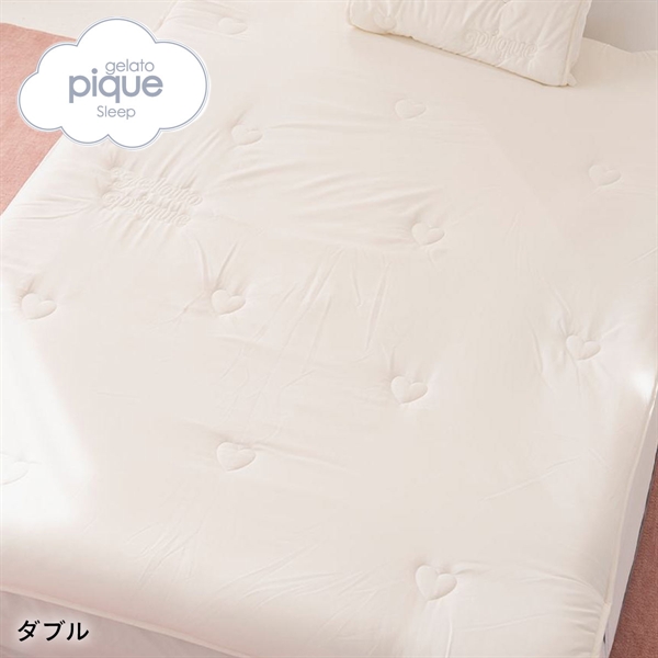 ジェラートピケ スリープ ハートロゴ 敷きパッド(ダブル) ジェラピケ gelato pique Sleep