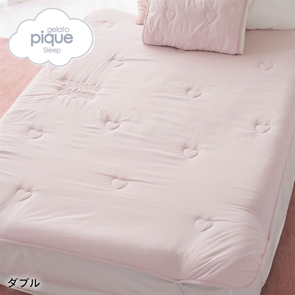 ジェラートピケ スリープ ハートロゴ 敷きパッド(ダブル) ジェラピケ gelato pique Sleep