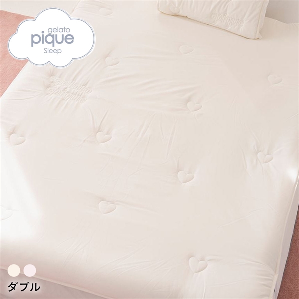 ジェラートピケ スリープ ハートロゴ 敷きパッド(ダブル) ジェラピケ gelato pique Sleep