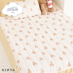 ジェラートピケ スリープ 接触冷感 サマーベア柄敷きパッド(セミダブル) ジェラピケ gelato pique Sleep