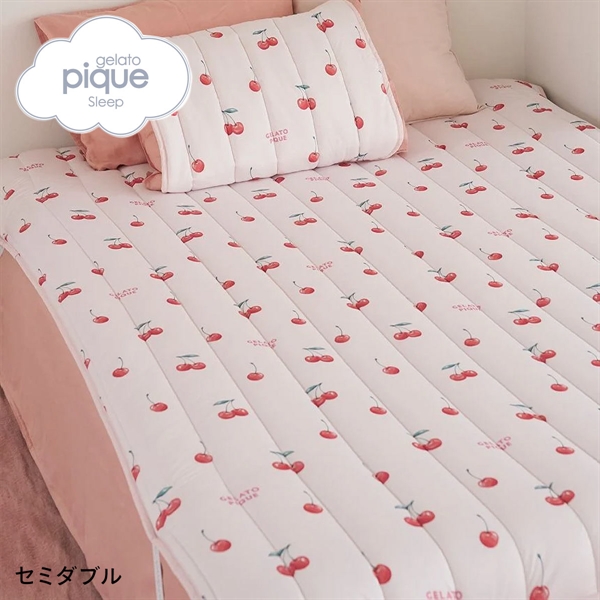 ジェラートピケ スリープ 接触冷感 フルーツ柄敷きパッド(セミダブル) ジェラピケ gelato pique Sleep