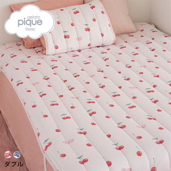 ジェラートピケ スリープ 接触冷感 フルーツ柄敷きパッド(ダブル) ジェラピケ gelato pique Sleep