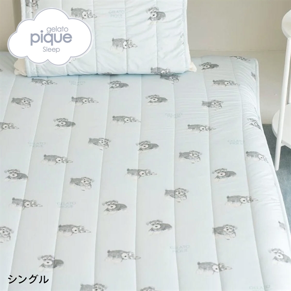 ジェラートピケ スリープ 接触冷感 DOG柄敷きパッド(シングル) ジェラピケ gelato pique Sleep