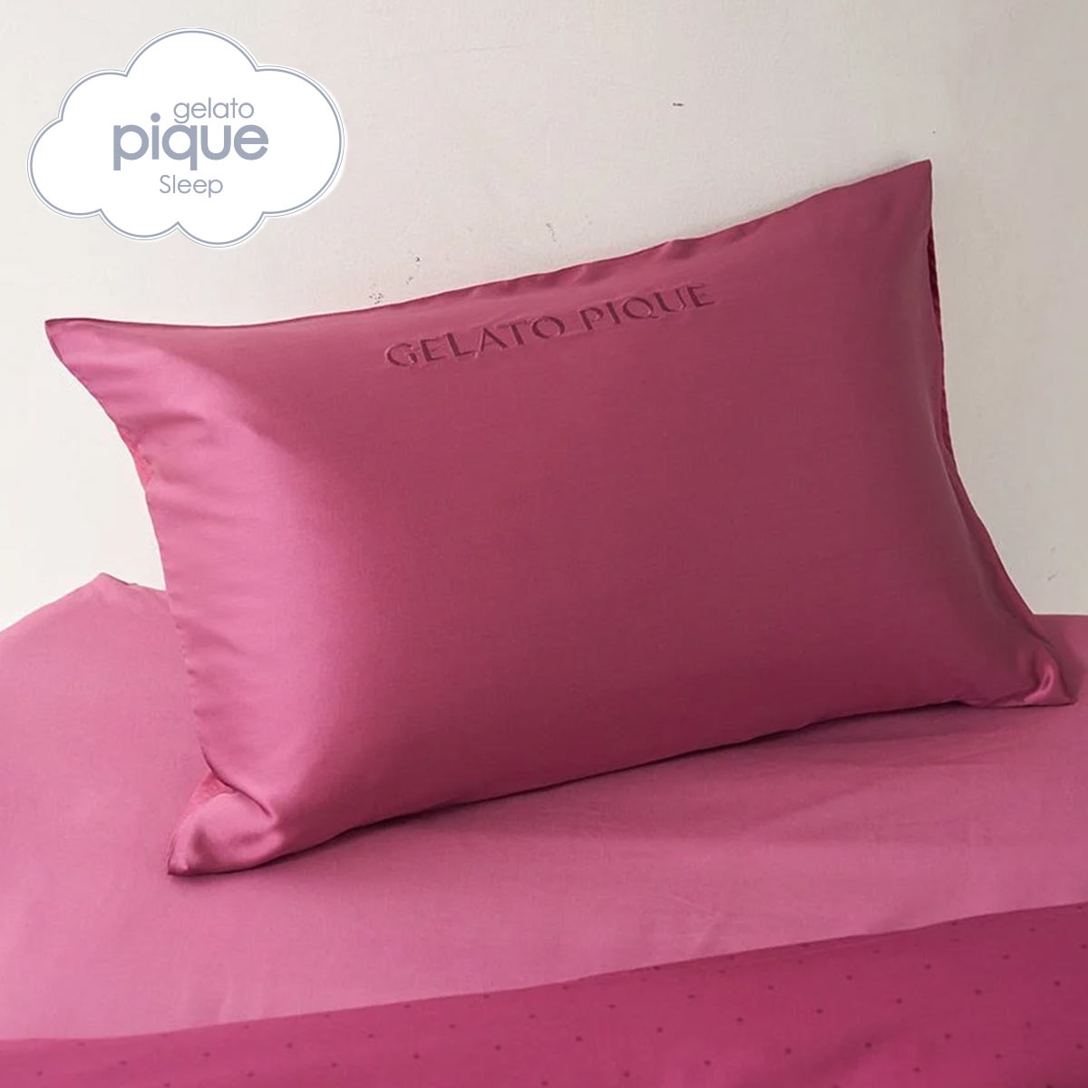 ジェラートピケ シルクピローケース ジェラピケ gelato pique SLEEP(RE-レッド-Free)