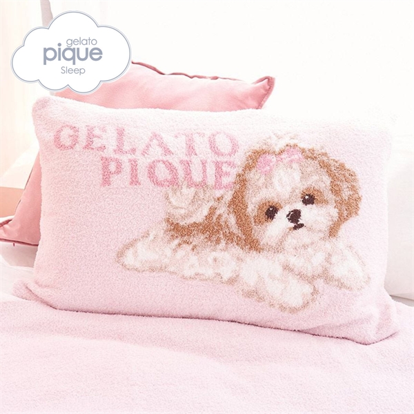 ジェラートピケ スリープ リボンDOGモチーフジャガードピローケース ジェラピケ gelato pique Sleep