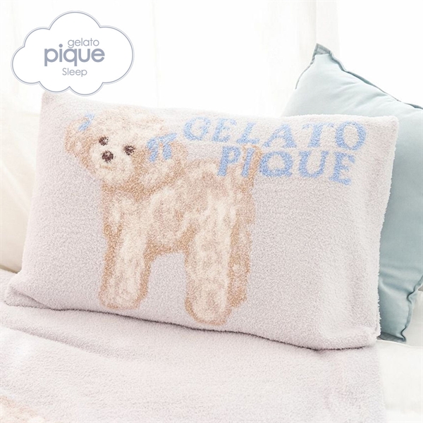 ジェラートピケ スリープ リボンDOGモチーフジャガードピローケース ジェラピケ gelato pique Sleep