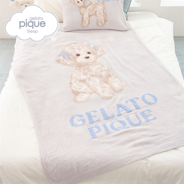 ジェラートピケ スリープ リボンDOGモチーフジャガードマルチカバー ジェラピケ gelato pique Sleep