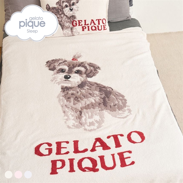 ジェラートピケ スリープ リボンDOGモチーフジャガードマルチカバー ジェラピケ gelato pique Sleep