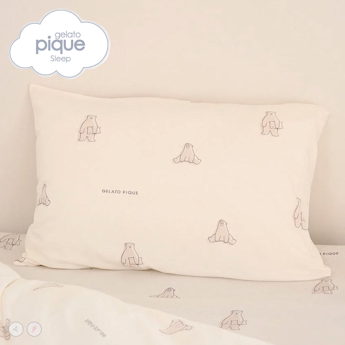 ジェラートピケ スリープ IFMC. 総柄プリントピローケース ジェラピケ gelato pique Sleep