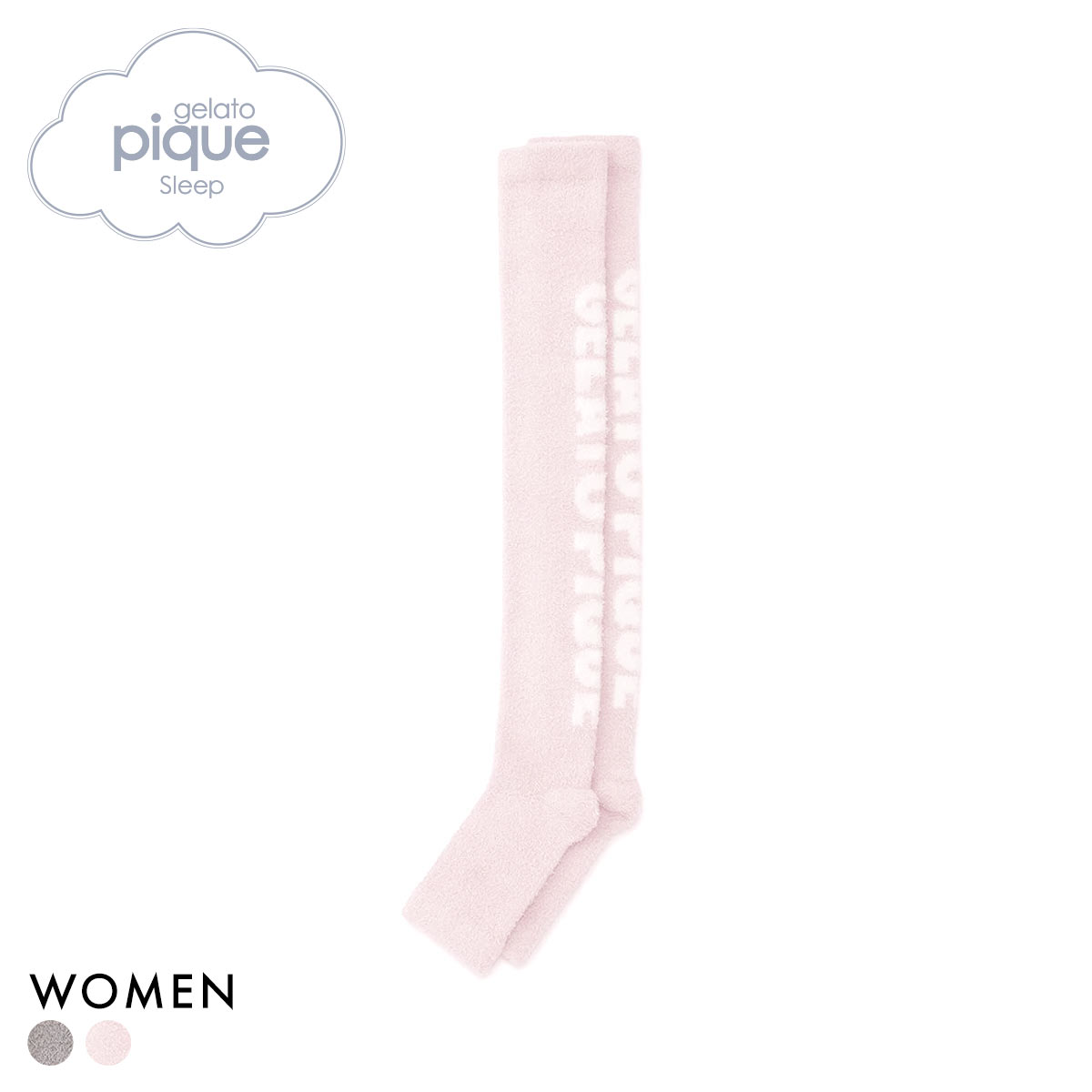 ジェラートピケ スリープ レディース トラベルグッズ ロゴジャガード着圧ソックス ジェラピケ gelato pique Sleep(PI-ピンク-Free)