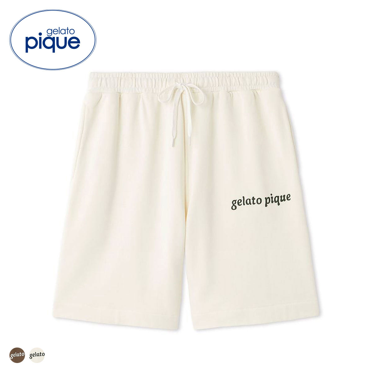 ジェラートピケ ユニセックス 裏毛ハーフパンツ ジェラピケ ルームウェア gelato pique UNISEX(OW-オフホワイト-S-M)