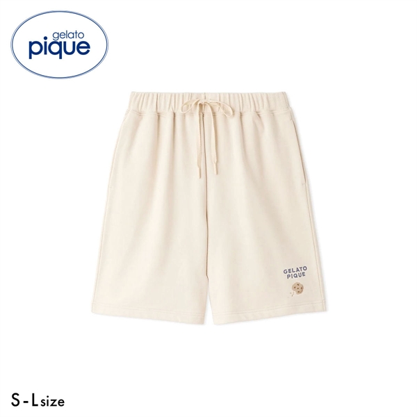 ジェラートピケ ユニセックス 裏毛ワンポイント刺繍ハーフパンツ ジェラピケ パジャマ ルームウェア UNISEX gelato pique