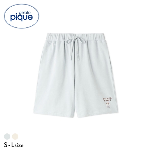 ジェラートピケ ユニセックス 裏毛ワンポイント刺繍ハーフパンツ ジェラピケ パジャマ ルームウェア UNISEX gelato pique