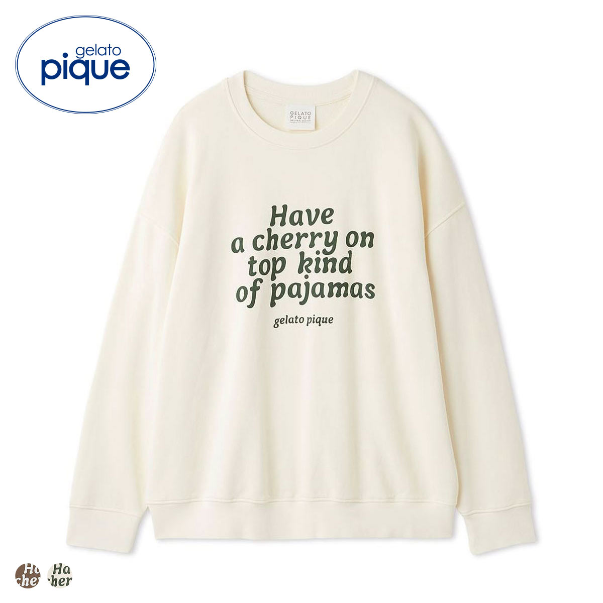 ジェラートピケ ユニセックス 裏毛プルオーバー ジェラピケ ルームウェア gelato pique UNISEX(OW-オフホワイト-S-M)