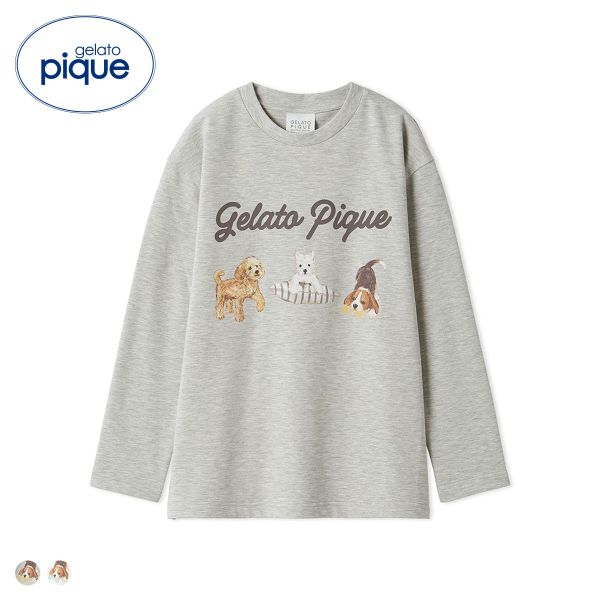 ジェラートピケ UNISEX プレイフルDOGワンポイントロンT ジェラピケ パジャマ ルームウェア gelato pique ユニセックス