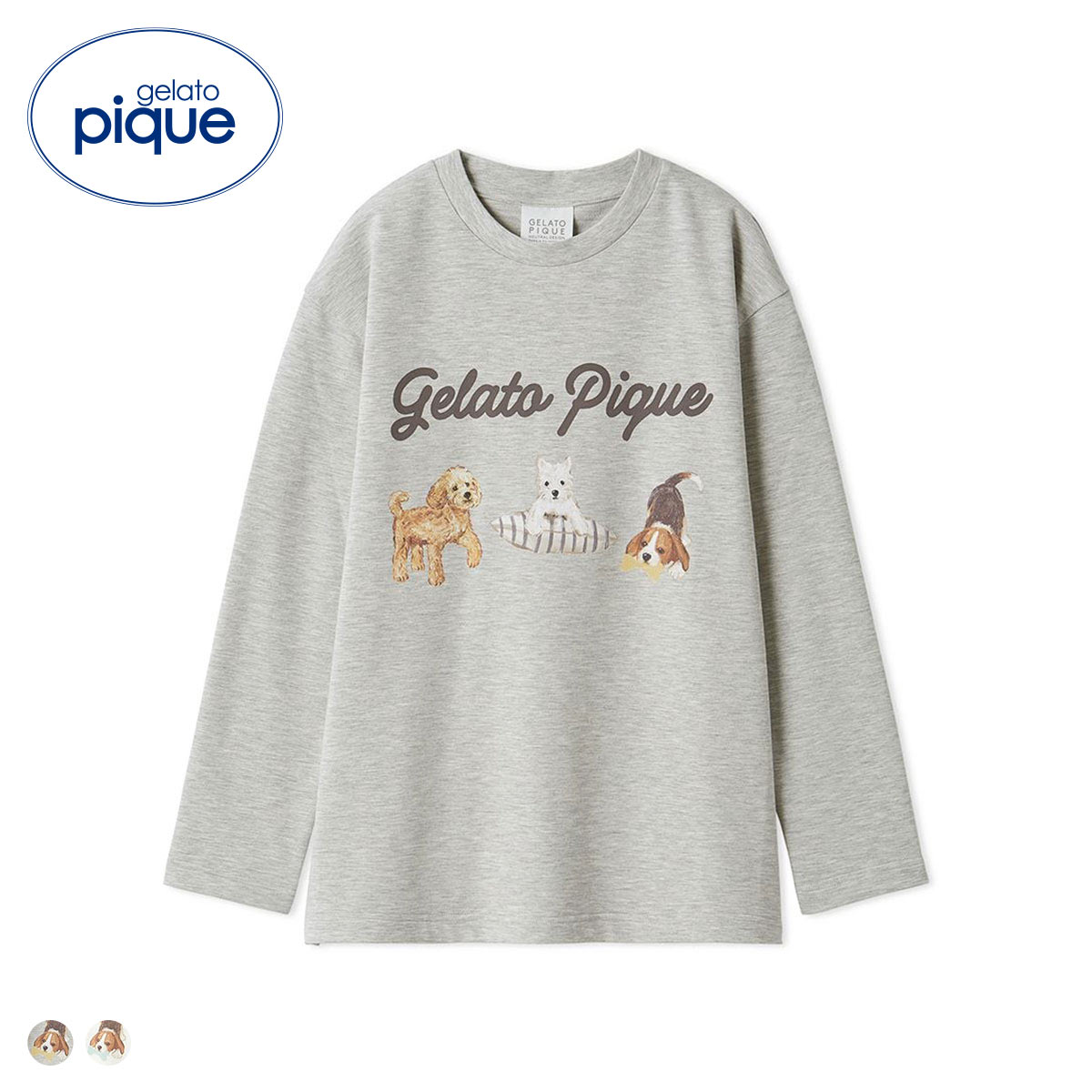 ジェラートピケ UNISEX プレイフルDOGワンポイントロンT ジェラピケ パジャマ ルームウェア gelato pique ユニセックス