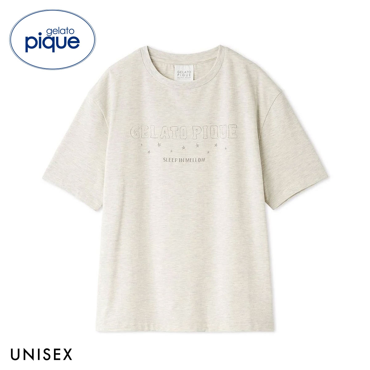 ジェラートピケ ユニセックス UNISEX カレッジロゴTシャツ ジェラピケ パジャマ ルームウェア gelato pique(OM-オートミール-S-M)