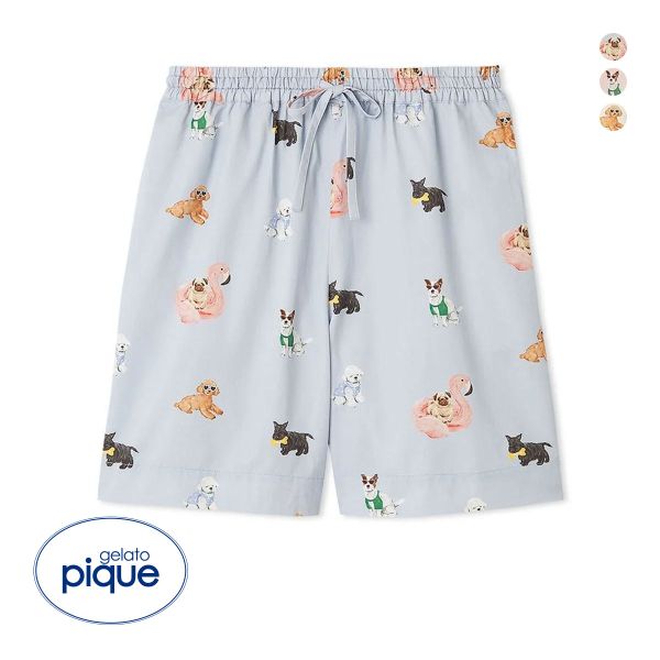 ジェラートピケ ユニセックス SUMMER DOG総柄ハーフパンツ ジェラピケ ルームウェア gelato pique UNISEX