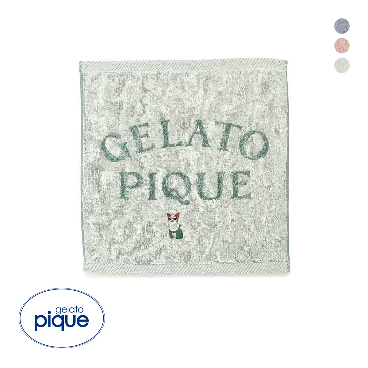 ジェラートピケ ユニセックス SUMMER DOG ハンドタオル ジェラピケ gelato pique UNISEX(IV-アイボリー-Free)