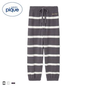 ジェラートピケ UNISEX エアリーモコボーダーロングパンツ ジェラピケ パジャマ ルームウェア gelato pique ユニセックス