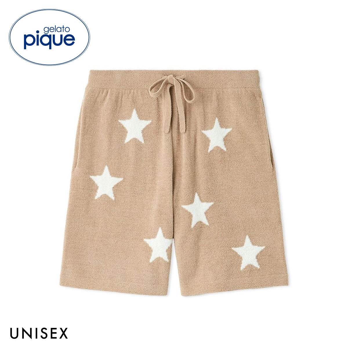 ジェラートピケ ユニセックス UNISEX エアリーモコカレッジスタージャガードハーフパンツ ジェラピケ パジャマ ルームウェア gelato pique(CM-キャメル-S-M)