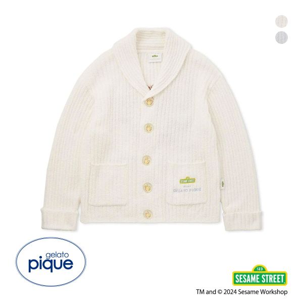 ジェラートピケ セサミストリート ユニセックス モチーフジャガード カーディガン ジェラピケ パジャマ ルームウェア gelato pique SESAME STREET