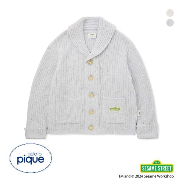 ジェラートピケ セサミストリート ユニセックス モチーフジャガード カーディガン ジェラピケ パジャマ ルームウェア gelato pique SESAME STREET