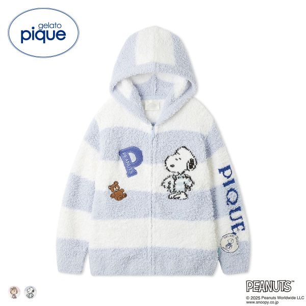 ジェラートピケ レディース PEANUTS UNISEXオリジナルジャガードパーカ ジェラピケ パジャマ ルームウェア スヌーピー gelato pique ユニセックス