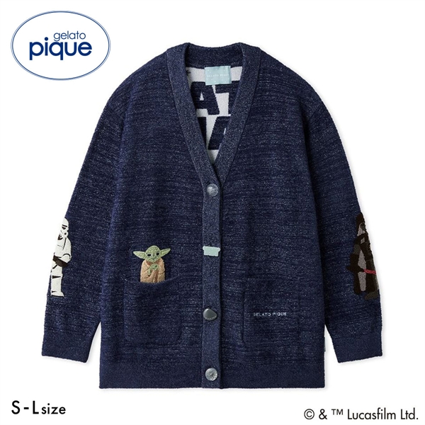 ジェラートピケ STAR WARS ユニセックス スムーズィーキャラクターワッペンカーディガン ジェラピケ スターウォーズ gelato pique UNISEX
