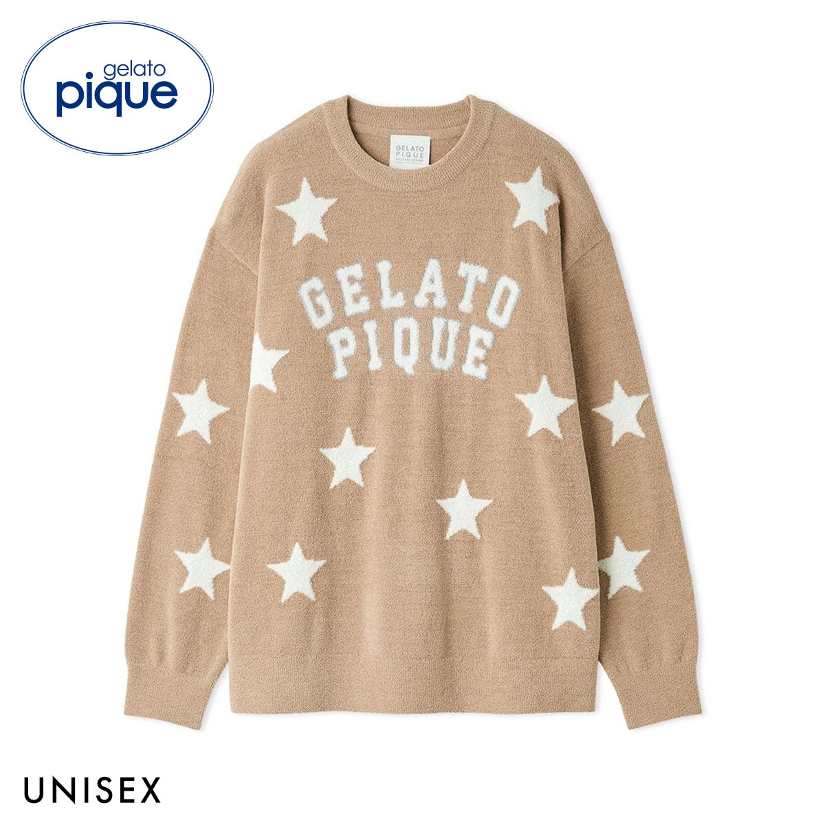ジェラートピケ ユニセックス UNISEX エアリーモコカレッジスタージャガードプルオーバー ジェラピケ パジャマ ルームウェア gelato pique(CM-キャメル-S-M)