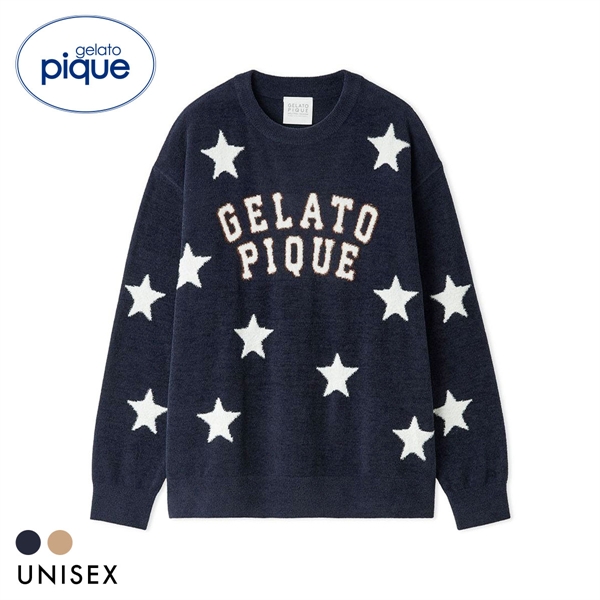 ジェラートピケ ユニセックス UNISEX エアリーモコカレッジスタージャガードプルオーバー ジェラピケ パジャマ ルームウェア gelato pique