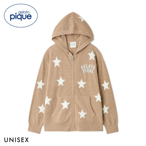 ジェラートピケ ユニセックス UNISEX エアリーモコカレッジスタージャガードパーカ ジェラピケ パジャマ ルームウェア gelato pique