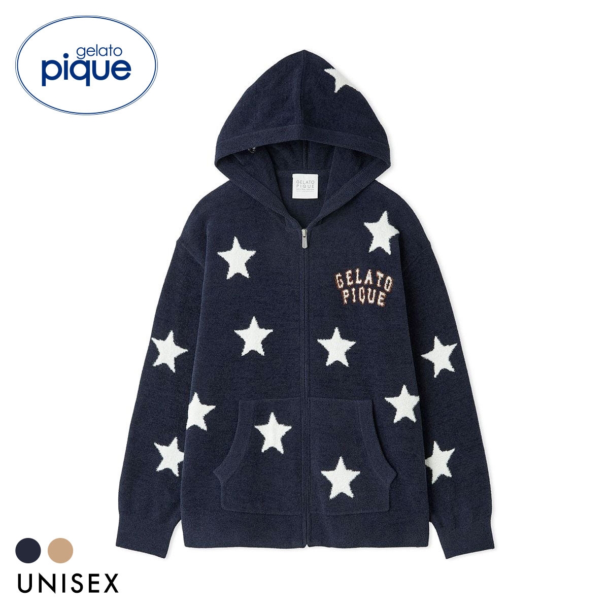 ジェラートピケ ユニセックス UNISEX エアリーモコカレッジスタージャガードパーカ ジェラピケ パジャマ ルームウェア gelato pique