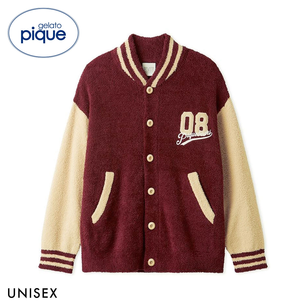 ジェラートピケ UNISEX ベビモコスポーティジャガードブルゾン ジェラピケ パジャマ ルームウェア gelato pique ユニセックス(RE-レッド-S-M)