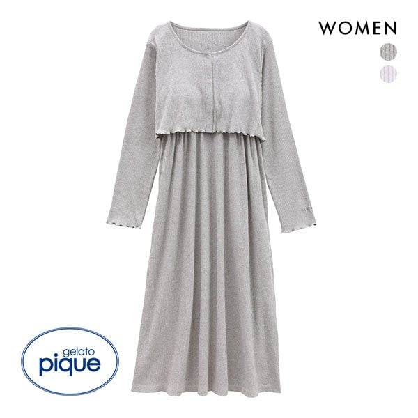 ジェラートピケ gelato pique レディース マタニティリブワンピース パジャマ ルームウェア ジェラピケ