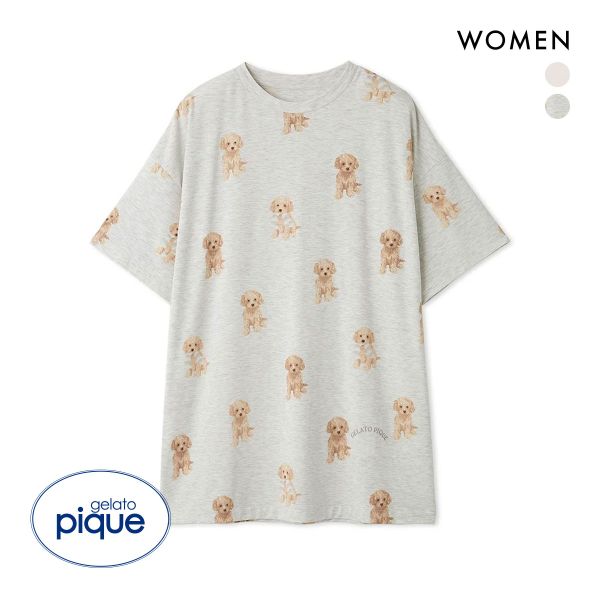 ジェラートピケ レディース トイプードル柄ビッグＴシャツ ジェラピケ パジャマ ルームウェア gelato pique